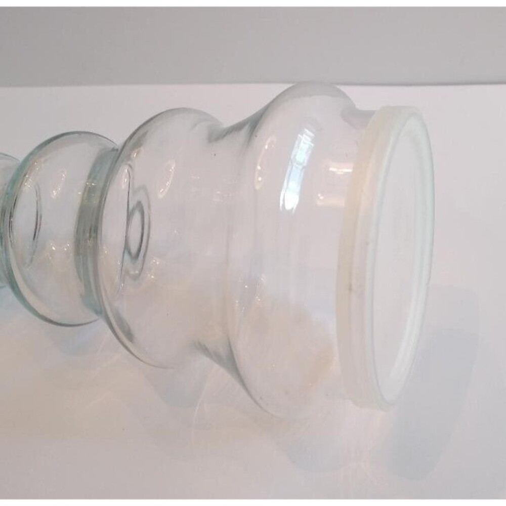 Vintage Clear Glass Christmas Tree Apothecary Jar Plastic Lid Base - Picture 5 of 7